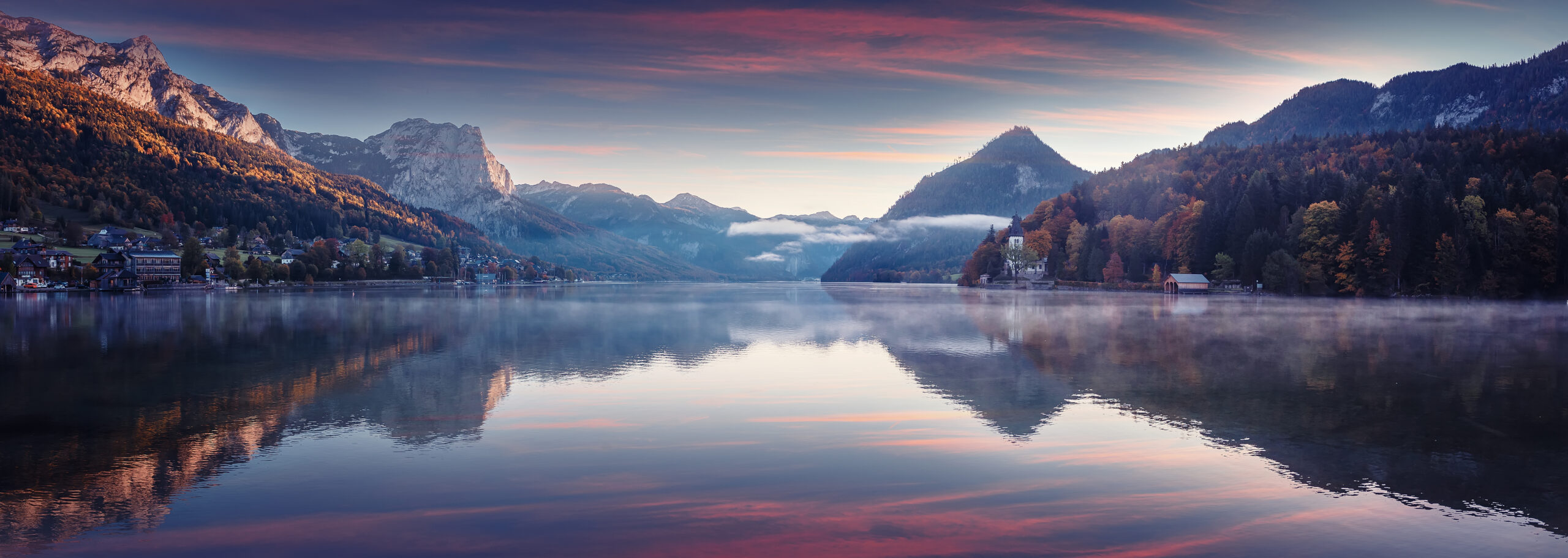 Impressively,beautiful,fairy Tale,mountain,lake,in,austrian,alps.,colorful,scenery.